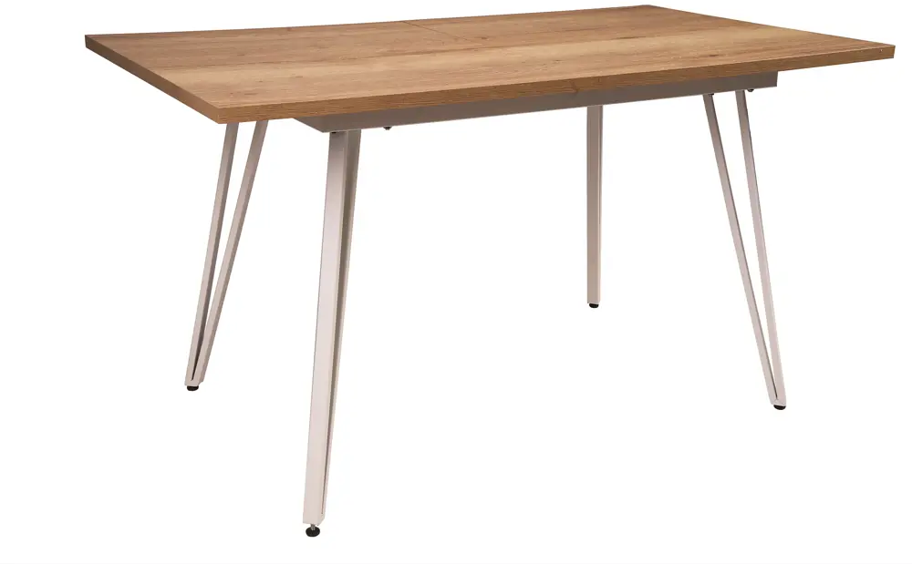 91061900 Кухонный стол прямоугольный R-home Диего 120-160x80 см ДСП цвет дуб галифакс STLM-0463369
