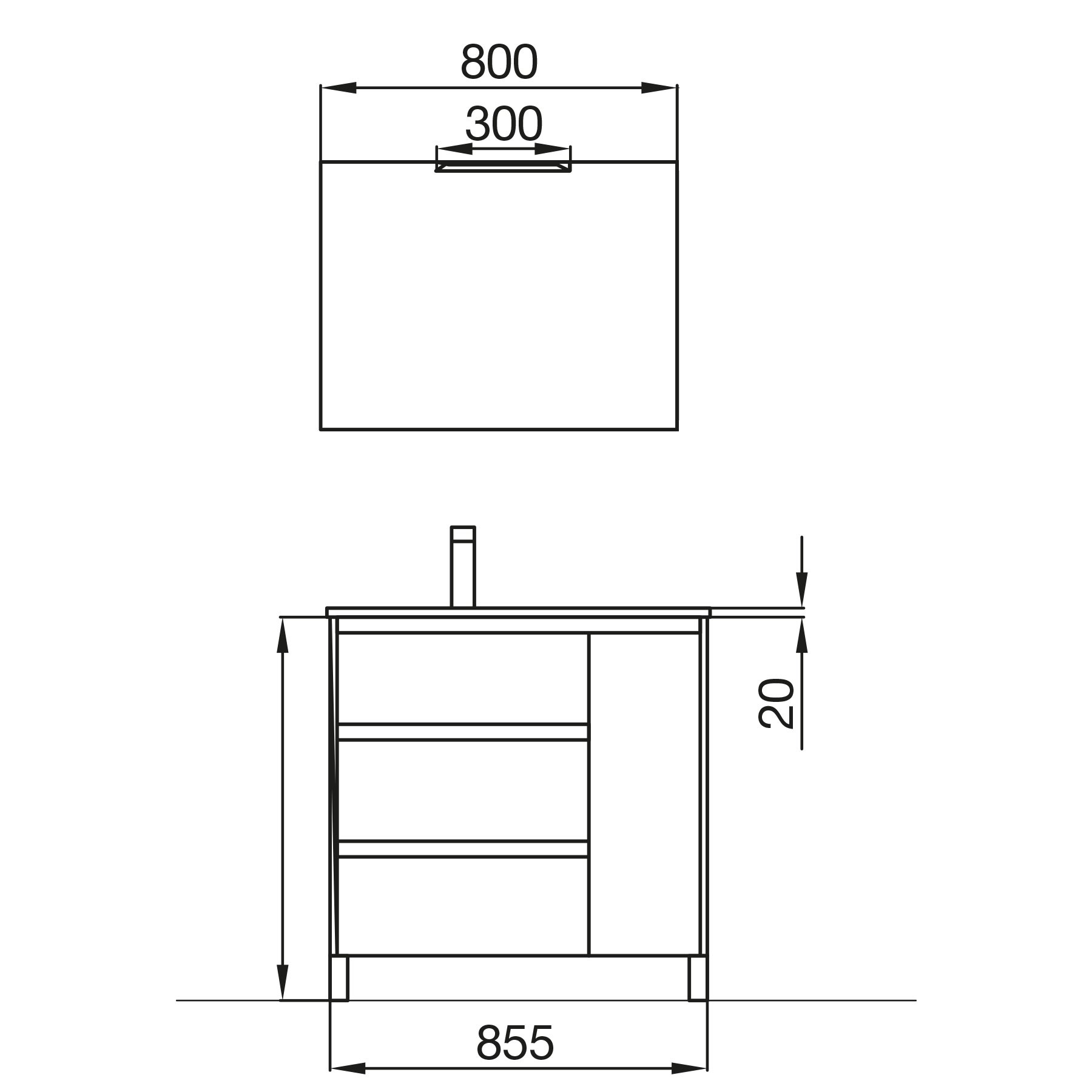 85121 SALGAR Комплект мебели для ванной ARENYS 855 ETERNITY OAK + Раковина + Зеркало + Свет Робл Вечность - Вид №2