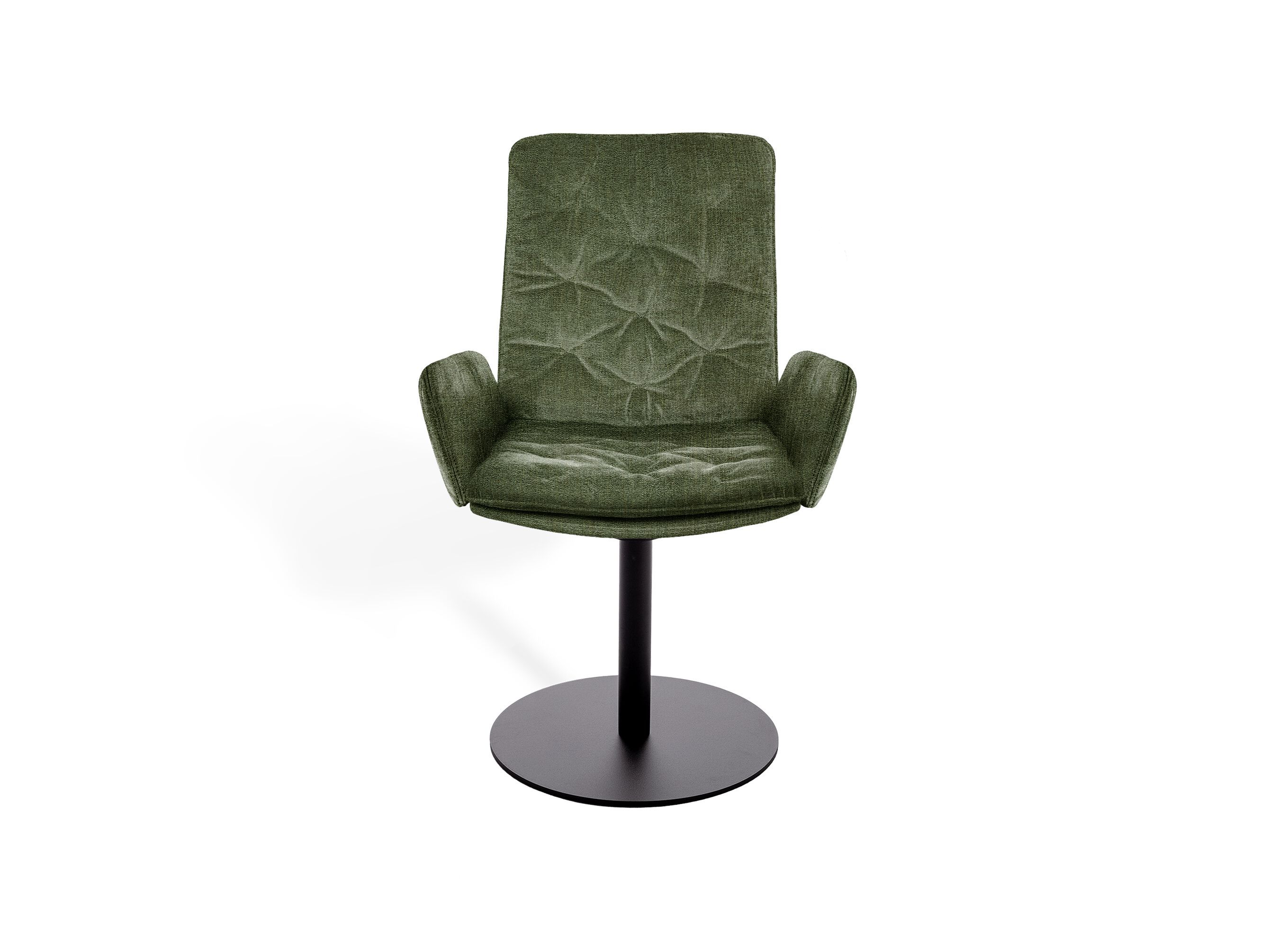 Кожаный поворотный мягкий стул с подлокотниками KFF Arva Stitch ARCH-00137975 - Вид №1