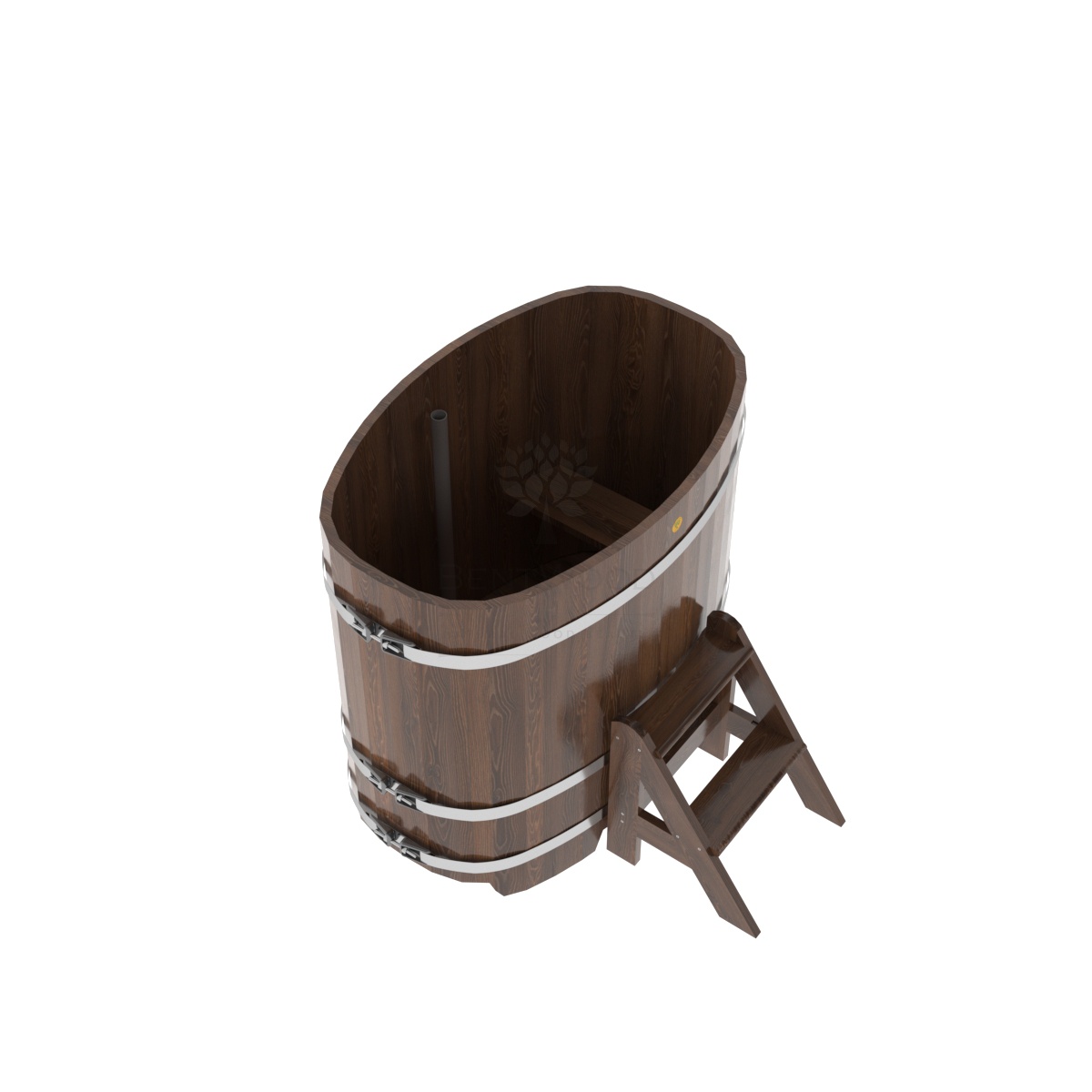 1259 Купель овальная из дуба 0,76х1,16х1,1 морёная Alyarus  - Вид №1