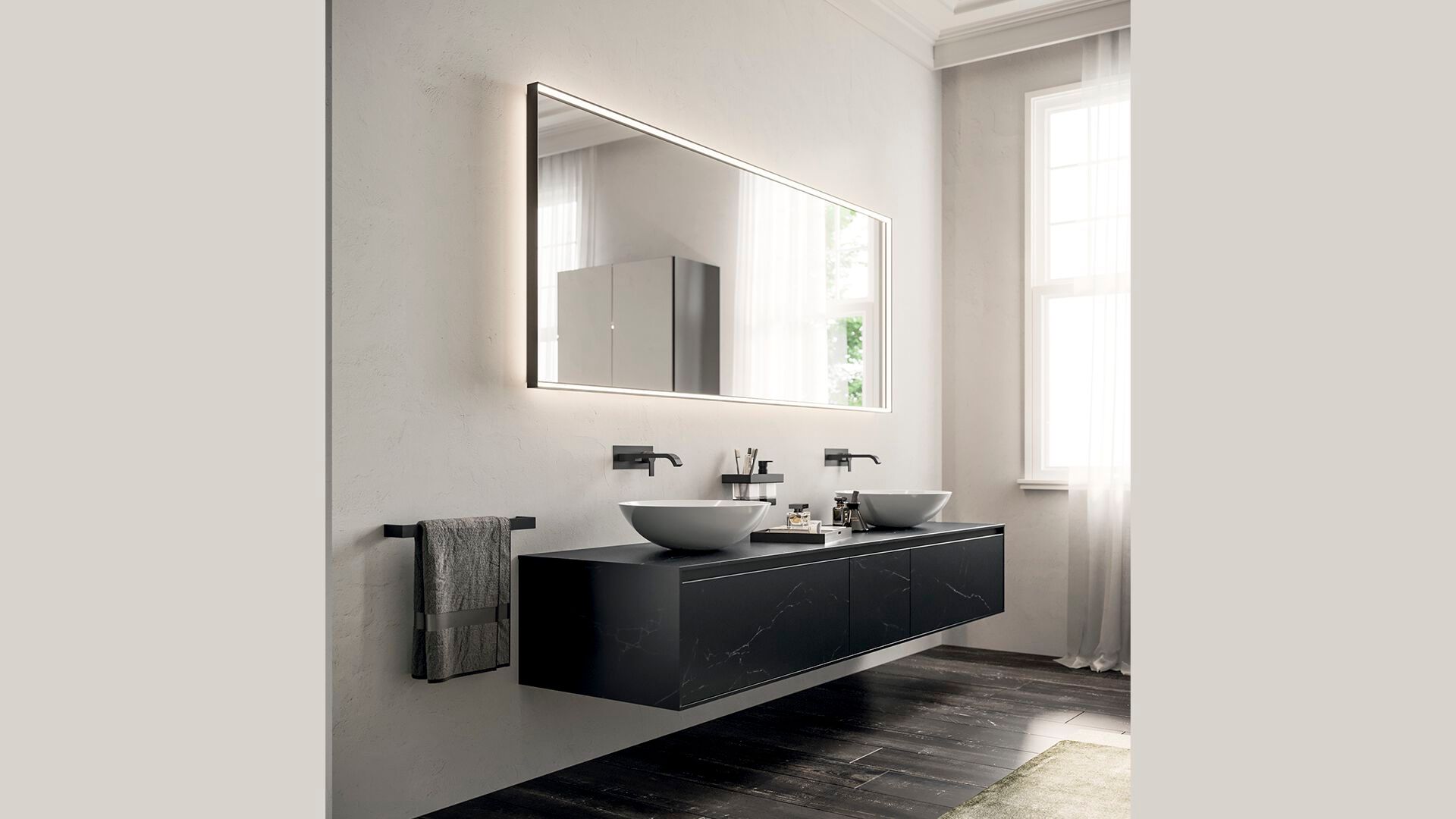 Зеркало со встроенным освещением для ванной комнаты INDA® PIRANO + ARCH-00100076 - Вид №3