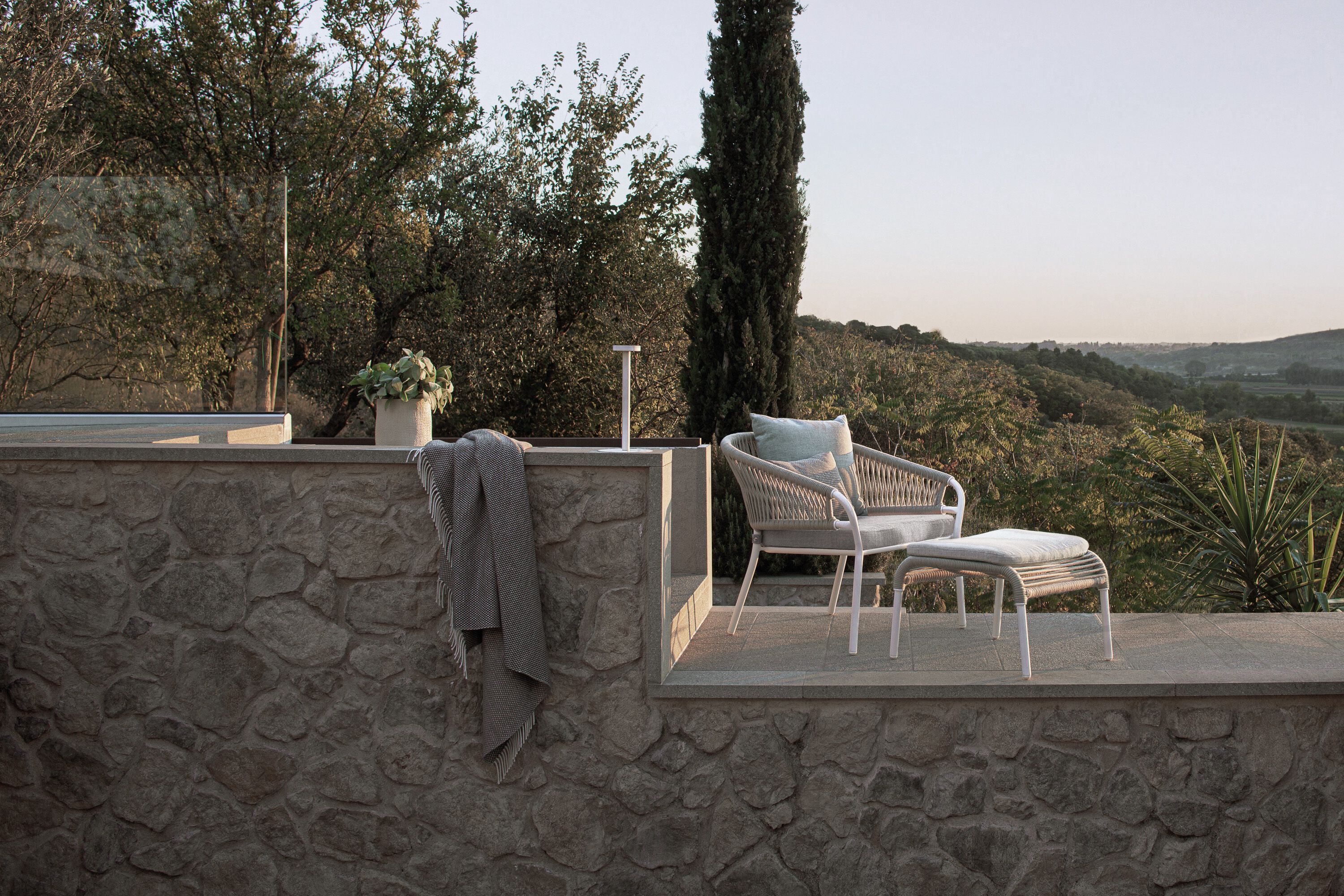 Алюминиевая и веревочная прямоугольная Садовая подставка для ног Atmosphera Pleasure .25 ARCH-00150498