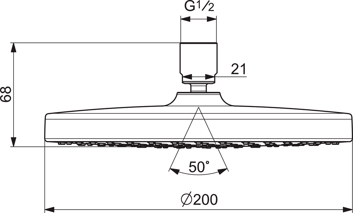Oras 232070 Верхний душ, d 200 mm 232070 Apollo Хром  - Вид №1