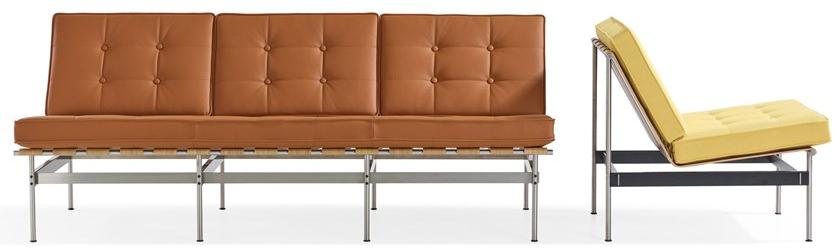 Artifort Стеганый 3-местный кожаный диван 416 C416  - Вид №1