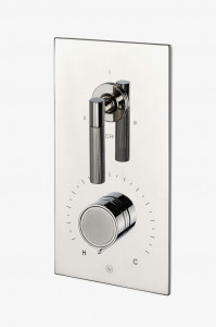 BTH52C Интегрированная термостатическая и трехходовая переключающая накладка серии Bond Union с гильошированной ручкой и рычажными ручками Waterworks
