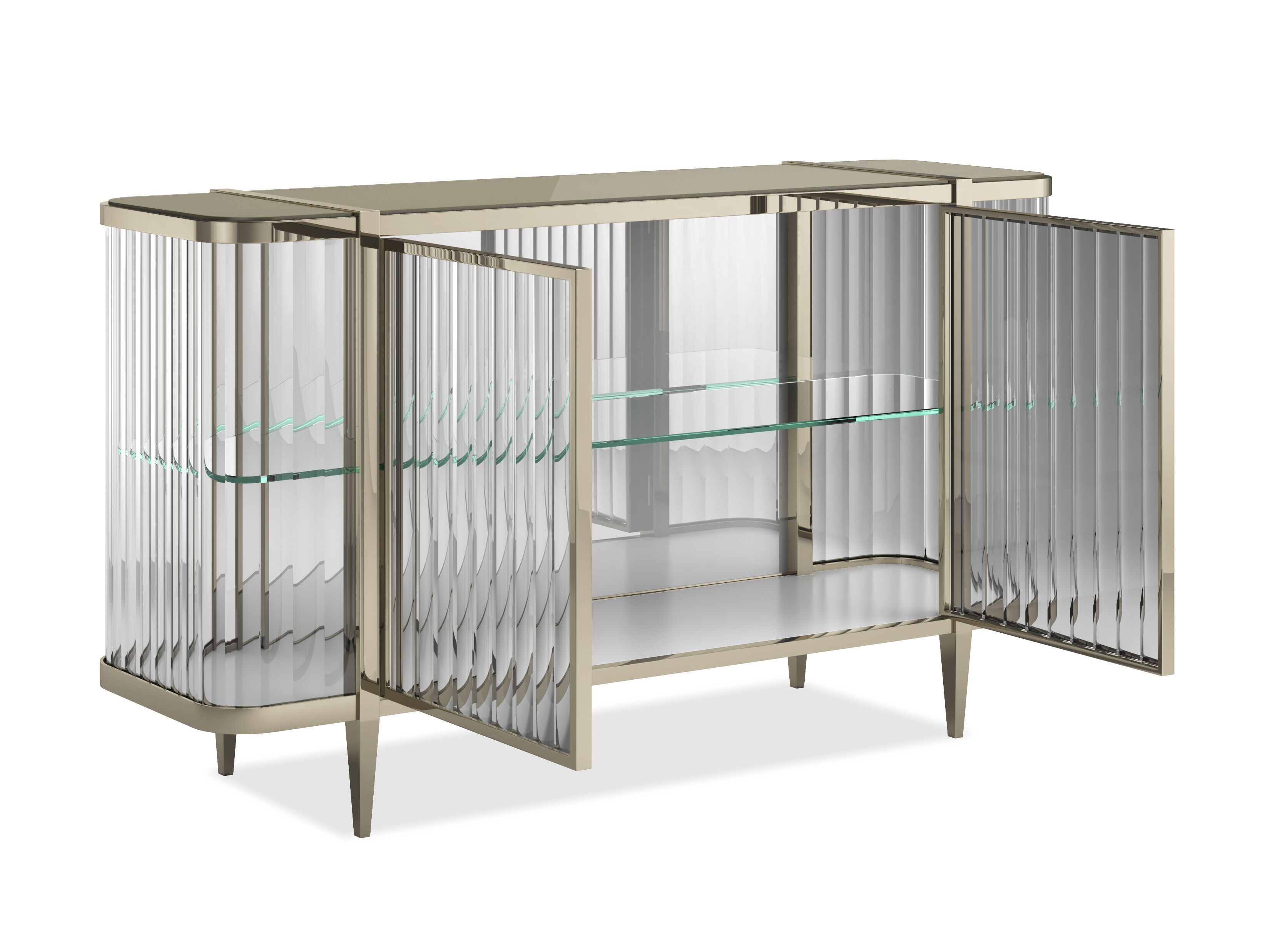 Стеклянный шкаф со встроенным освещением с распашными дверями Caracole STOP AND STARE ARCH-00037069 - Вид №21