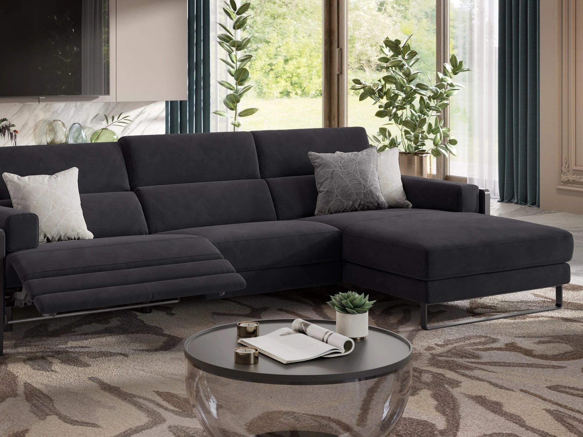 Тканевый диван с полуостровом Sofanella MILO ARCH-00051760