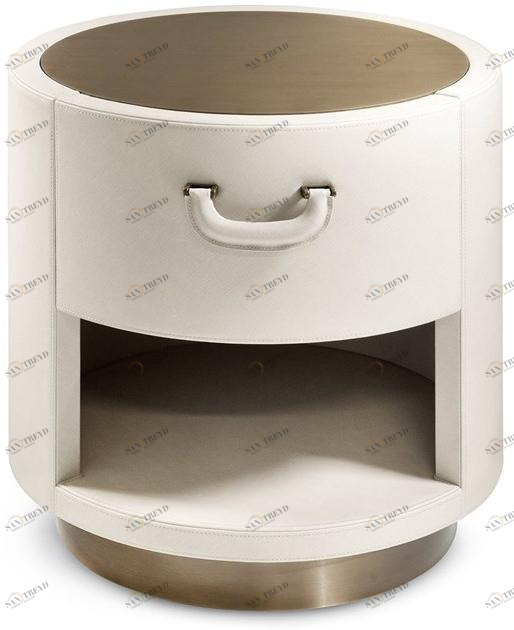 Cantori Круглая прикроватная тумбочка из кожи Valentino sun-id-1493691