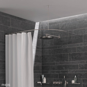 DSB500-1200 Квадрант штанги для душевой занавески с радиусом дуги 50 см, 120 x 120 см PHOS