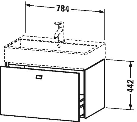BR405501818 Brioso Тумбочка подвесная Белый матовый, декор Duravit - Вид №1