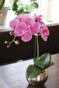 2761 420 a3 Пластиковая орхидея Phalaenopsis, горшечная, 45 см, real touch soft, вишневый цвет H-andreas