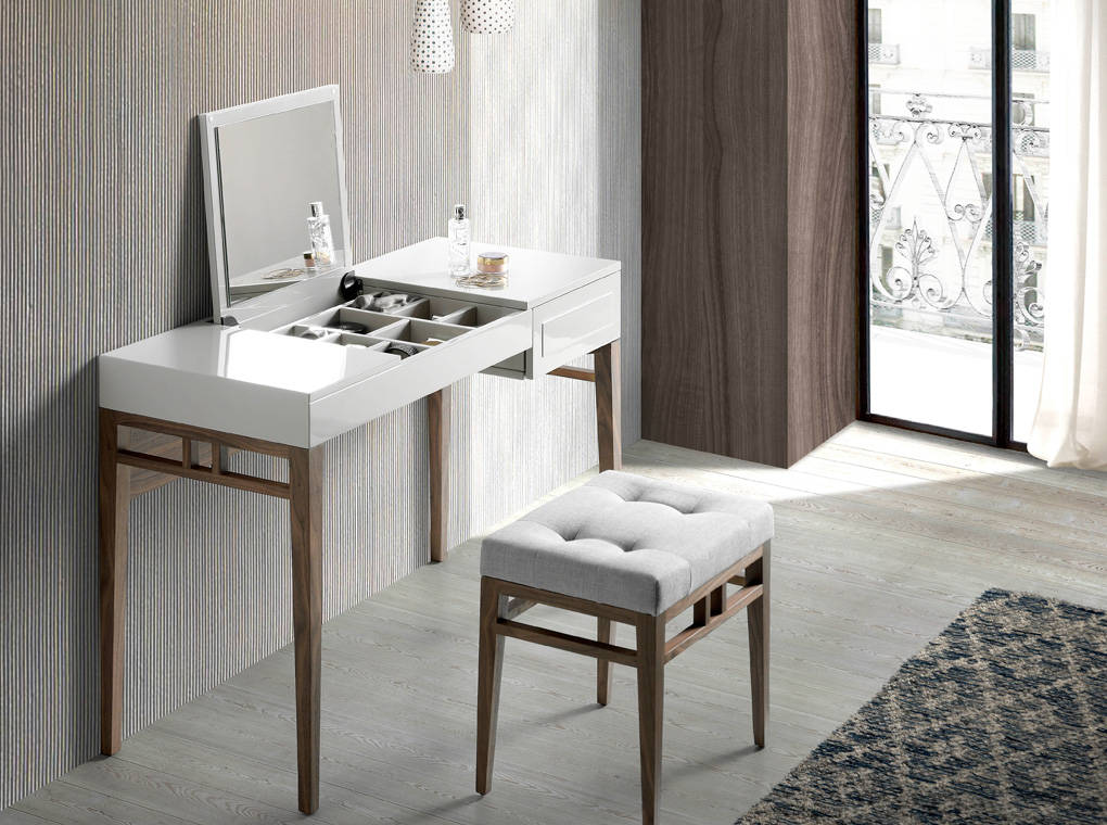 Туалетный столик с зеркалом 50х120 см глянцевый серый от Angel Cerda ANGEL CERDA CP1709 00-3882196 Орех;бежевый;коричневый;серый  - Вид №1