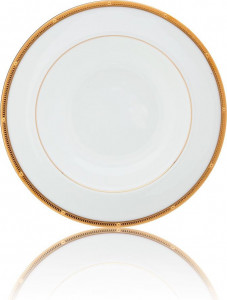 32148 Noritake Тарелка суповая Noritake "Рочель,золотой кант" 21,5см Фарфор костяной