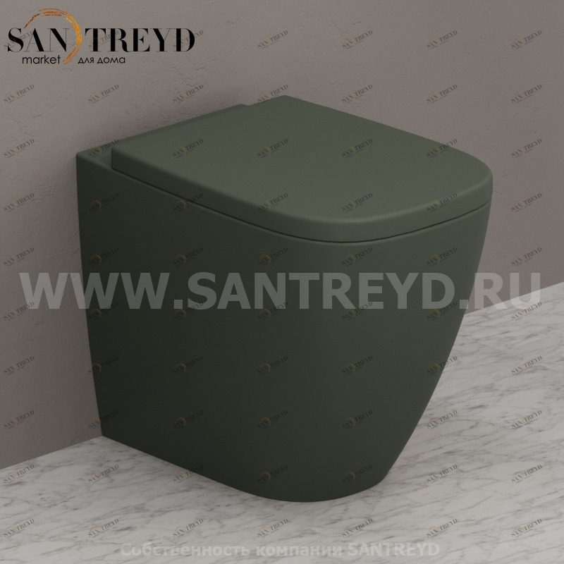 GN001FE Приставной унитаз напольный Зеленый Ceramica Globo GENESIS Италия