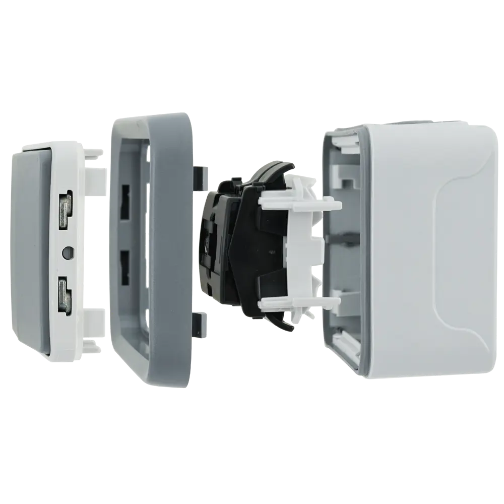 Переключатель Plexo IP55 с подсветкой, цвет серый legrand STLM-2103592 - Вид №4