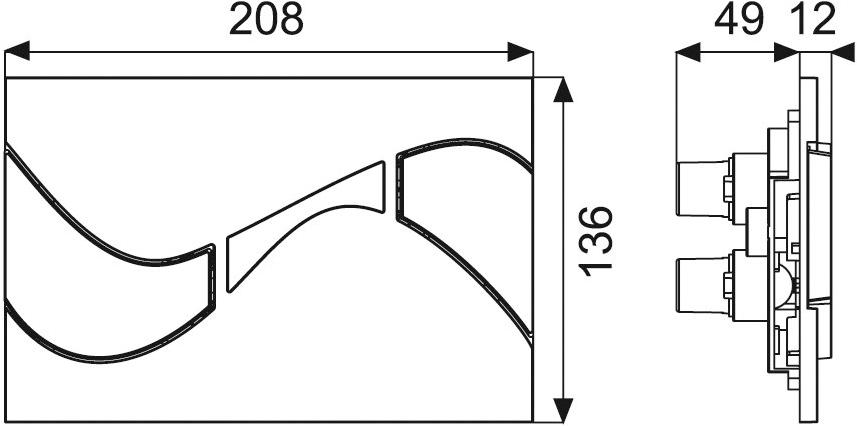 Redi Панель смыва для унитаза из пластика Nicoll P2bihel - Вид №1