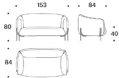 Saba Italia 2-х местный тканевый диван со съемным чехлом Geo sun-id-1489400 - Вид №5