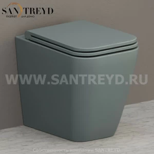 ST004BL Приставной унитаз напольный Синий Ceramica Globo STONE Италия