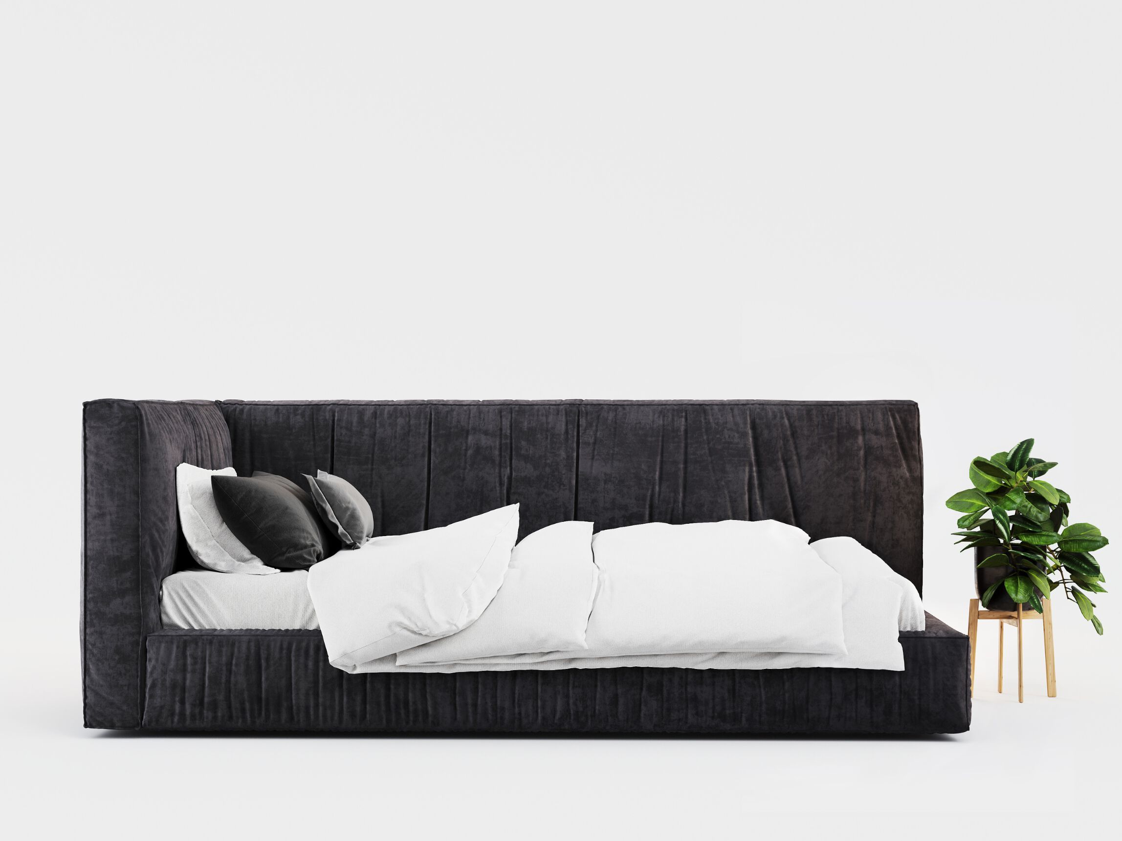 Односпальная кровать с мягким изголовьем Woodsoft PULA ARCH-00137658