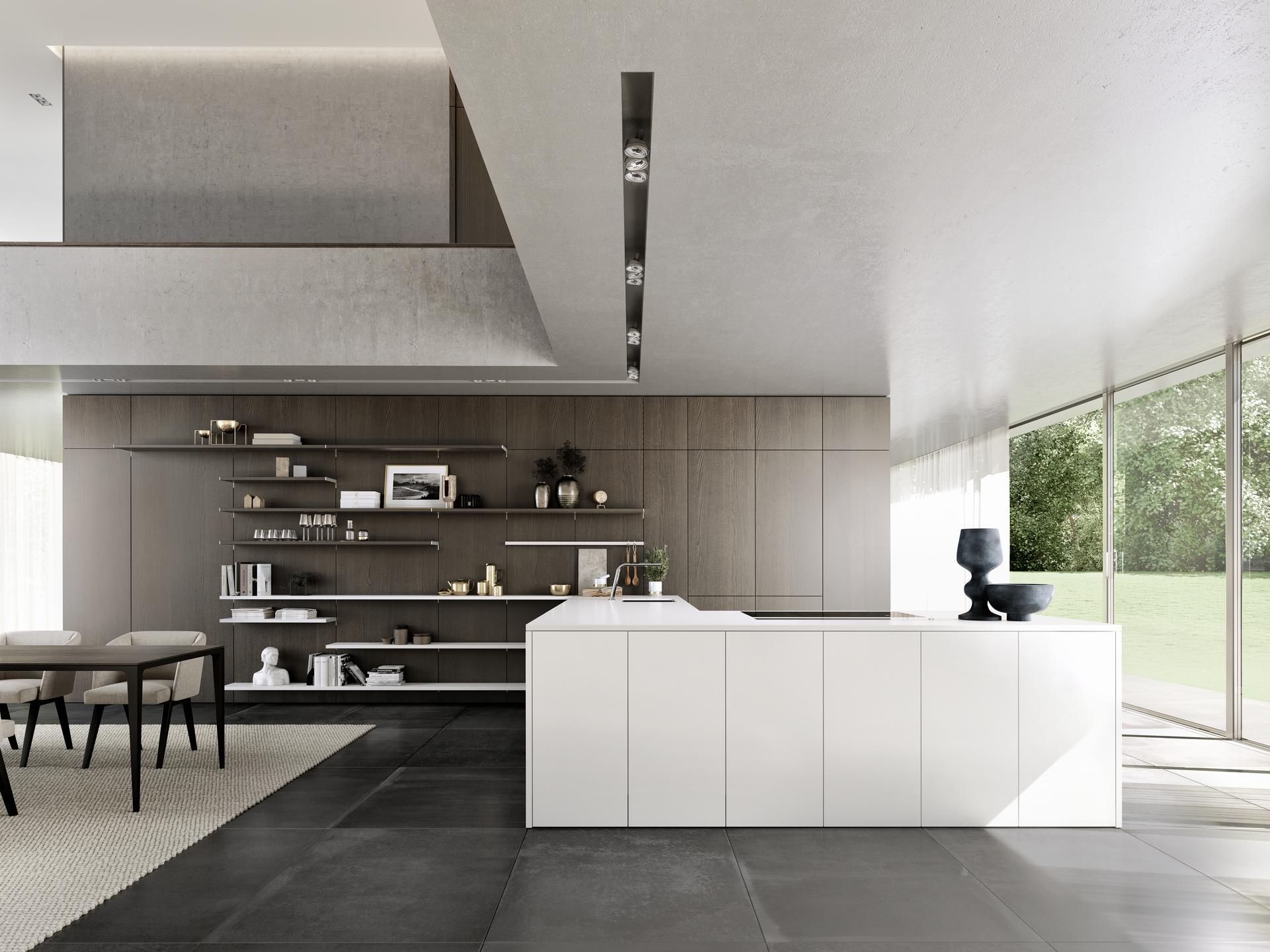 Кухня с полуостровом SieMatic SieMatic PURE - SE 4004 / 5005 ARCH-00041530 - Вид №1