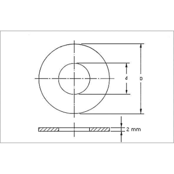 1D32 SANHA FL-D уплотнение для фланцев высок. давл., безасбест. DN 32 - PN10/16 (43x82x2mm) мм  - Вид №1