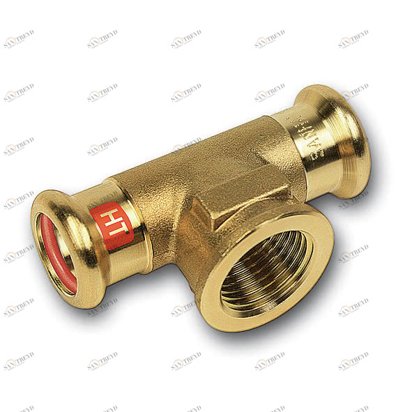 1131305412 SANHA 13130G пресс-фит. солн., бронза, тройник ВПр-ВР-ВПр 54x1/2x54 мм 