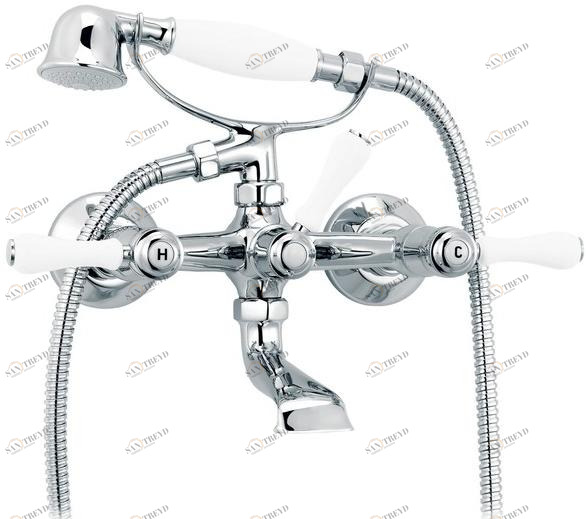 rvb Смеситель для ванны настенный с ручным душем на 2 отверстия 1935 limoges 1935.--.67