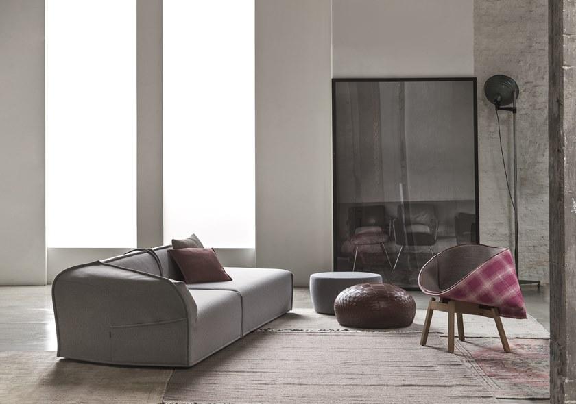 Moroso Круглый кожаный пуф sun-id-1442202 - Вид №5