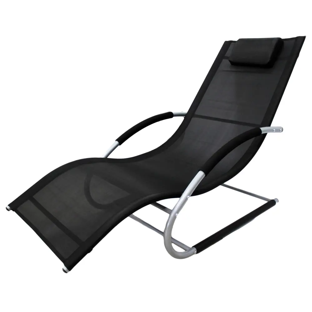 Шезлонг-качалка сталь/текстиль черный GREENGARD STLM-2105341