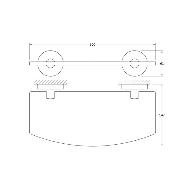 Полка с держателем 30 см Ellux ELEGANCE ELE 033-C01 sun-id-561869 - Вид №1