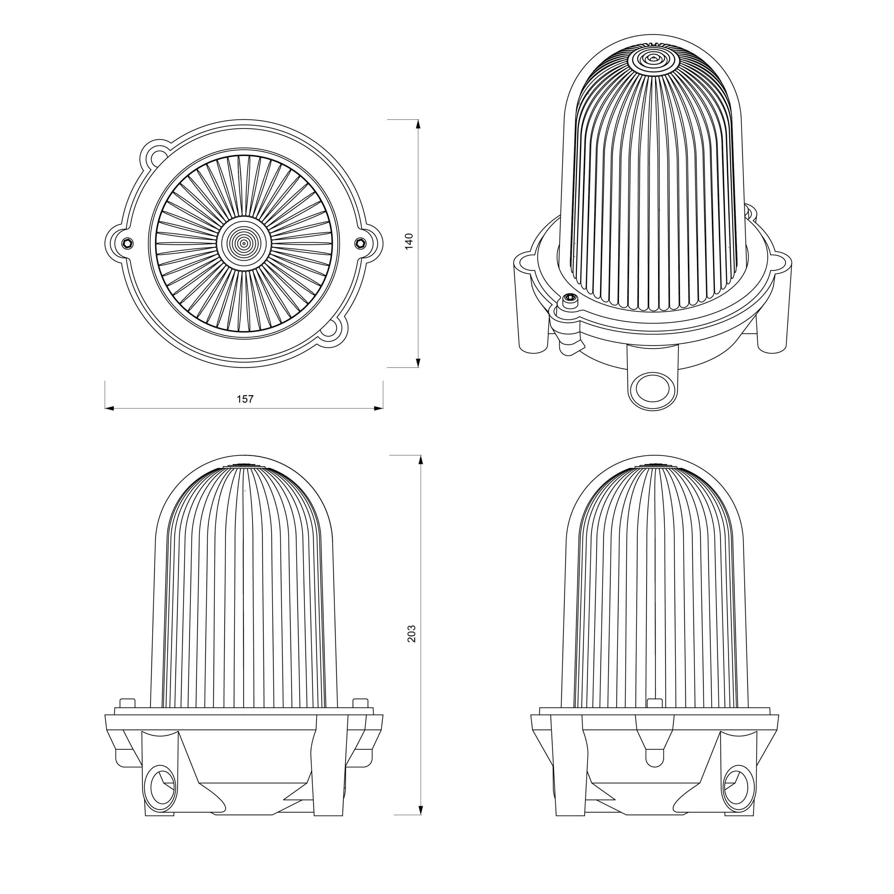 Анодированный алюминиевый потолочный светильник Genuit Graphite ARCH-00012266 - Вид №7
