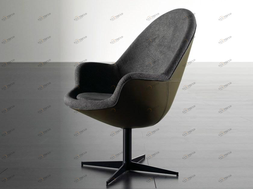 Meridiani Вращающееся кресло из ткани с 4 спицами Jo & jill sun-id-1385572