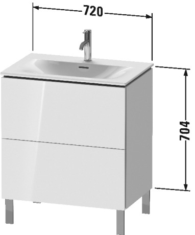 LC659601111 Тумбочка напольная L-Cube #LC6596 720 x 481 мм Кашемировый дуб Duravit - Вид №1