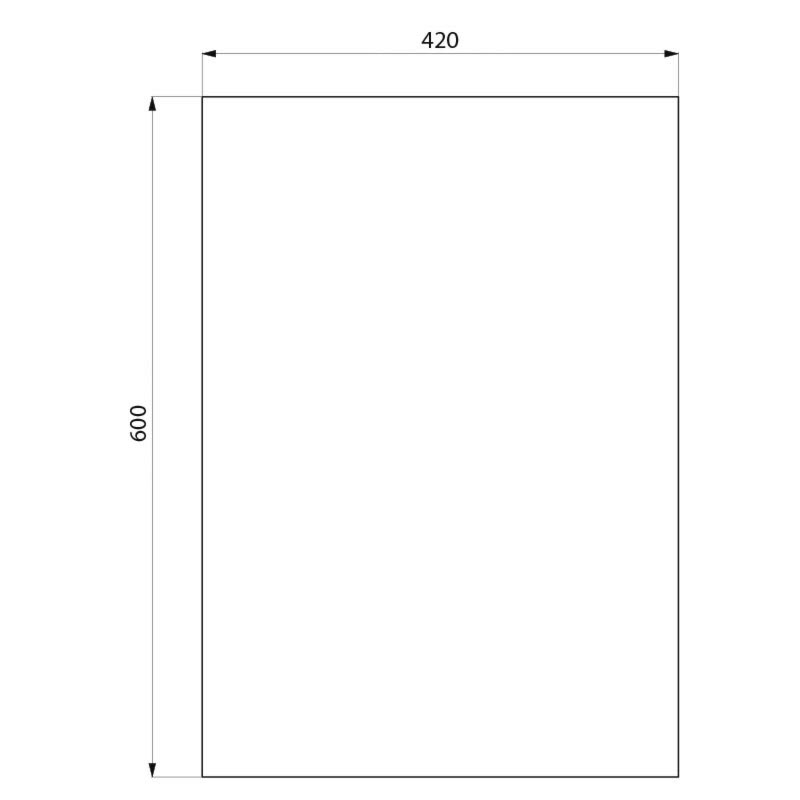 3450 Прямоугольное зеркало из стекла, 420 x 600 мм DELABIE  - Вид №1
