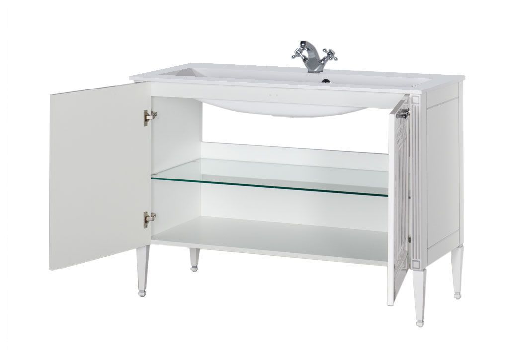 Тумба с раковиной Aquanet Паола 120 белый/серебро (литьевой мрамор) 0018176300164747 - Вид №2