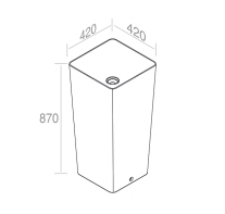 L506T0R0VT253  Раковина напольная ELITE SQUARE 420х420х870 мм без отверстия под смеситель Черный глянцевый декор платина AeT ITALIA - Вид №1