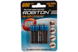 15949015 Аккумулятор 600MHAAA-4 BL4 (4 шт.) 8795 Robiton