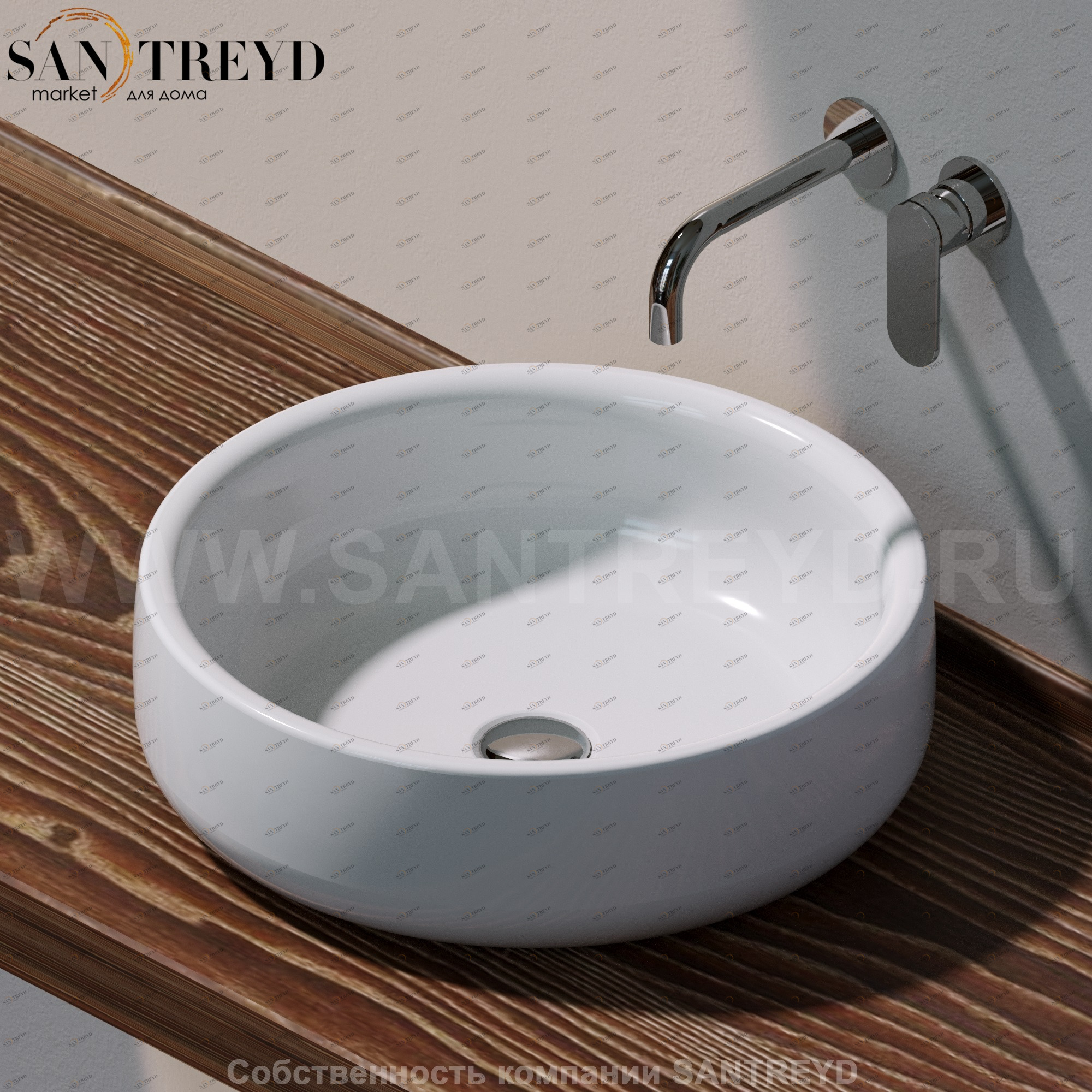 BN50A9016 Накладная раковина на столешницу  круглая Ceramica Flaminia Bonola