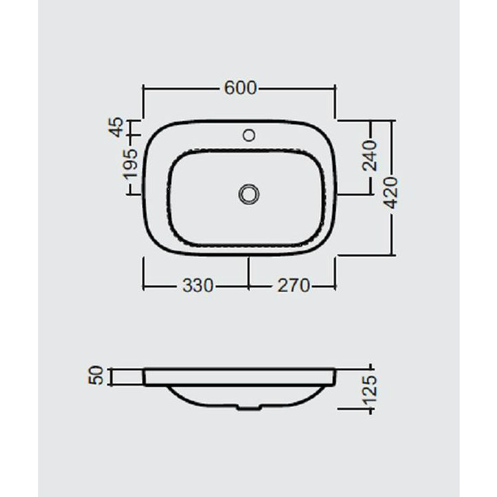 43370 Встроенная раковина под столешницу овальная Ceramica Hidra  - Вид №2