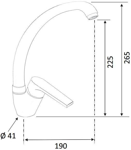 Rubinetterie Mariani Смеситель для кухни на столешнице из хромированной латуни Artic 570-at - Вид №1