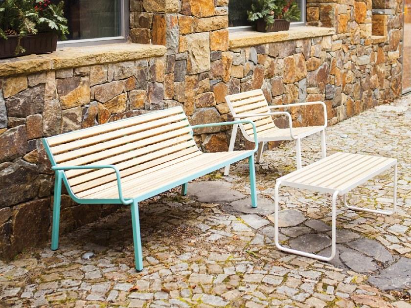 mmcité1 Прямоугольный журнальный столик из стали и дерева Stack Stc110 - Вид №2