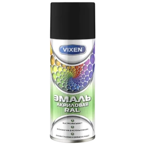 Эмаль аэрозольная Vixen цвет чёрный матовый 0.52 л