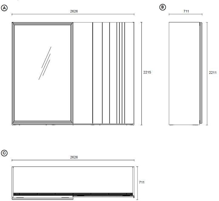 Enza Home Гардероб с раздвижными дверцами с зеркалом Elegante sun-id-1375725 - Вид №5