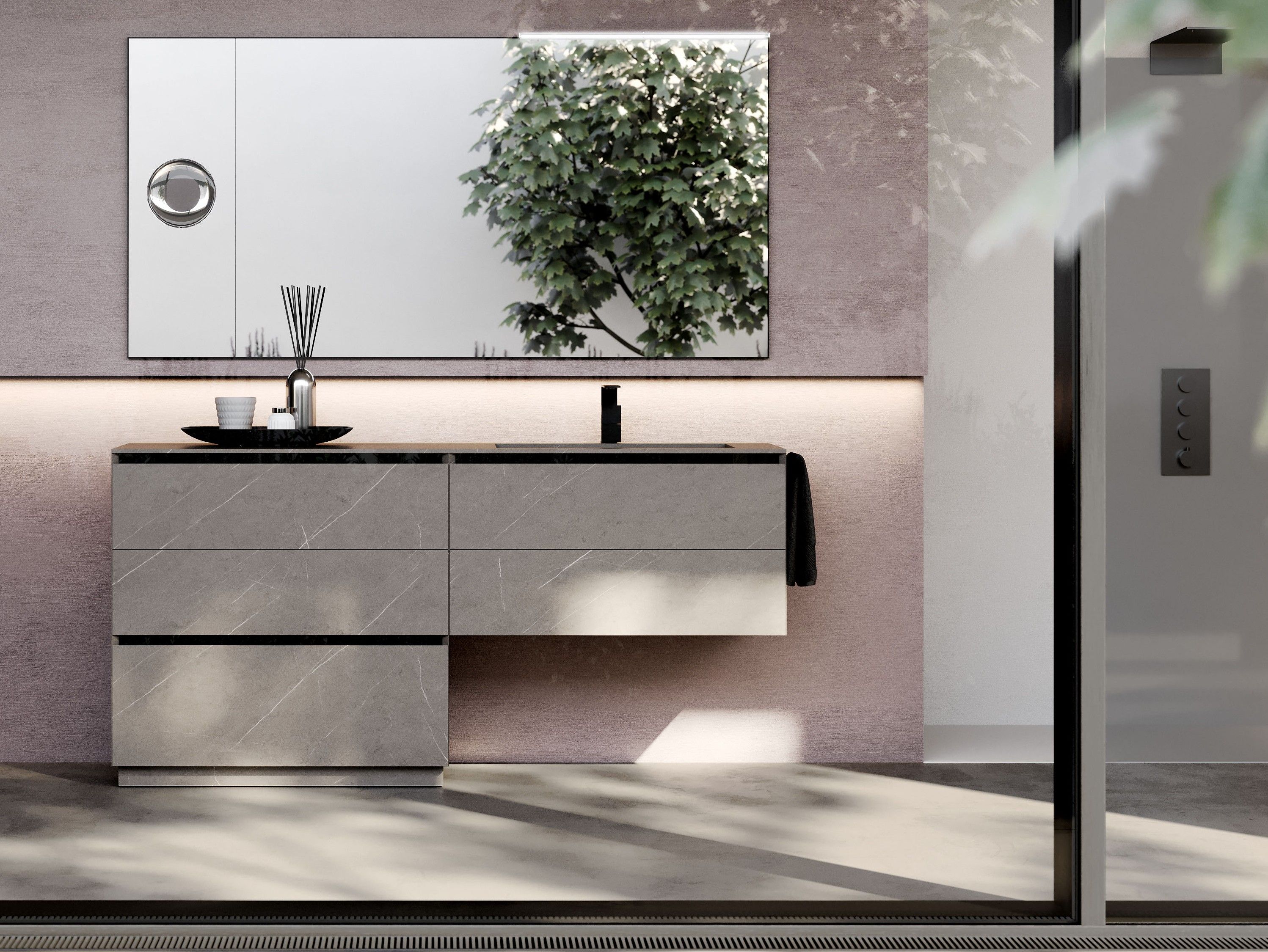 Ламинированный напольный умывальник Ideagroup Cubik ARCH-00148153