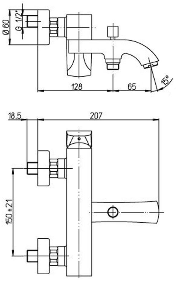 Paini F1 F1CR111LMKM смеситель для ванны - Вид №2