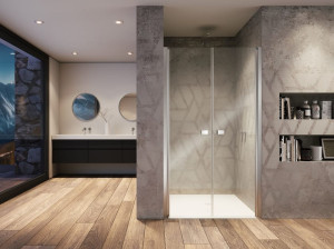 Стеклянная ниша душевая кабина с распашной дверью