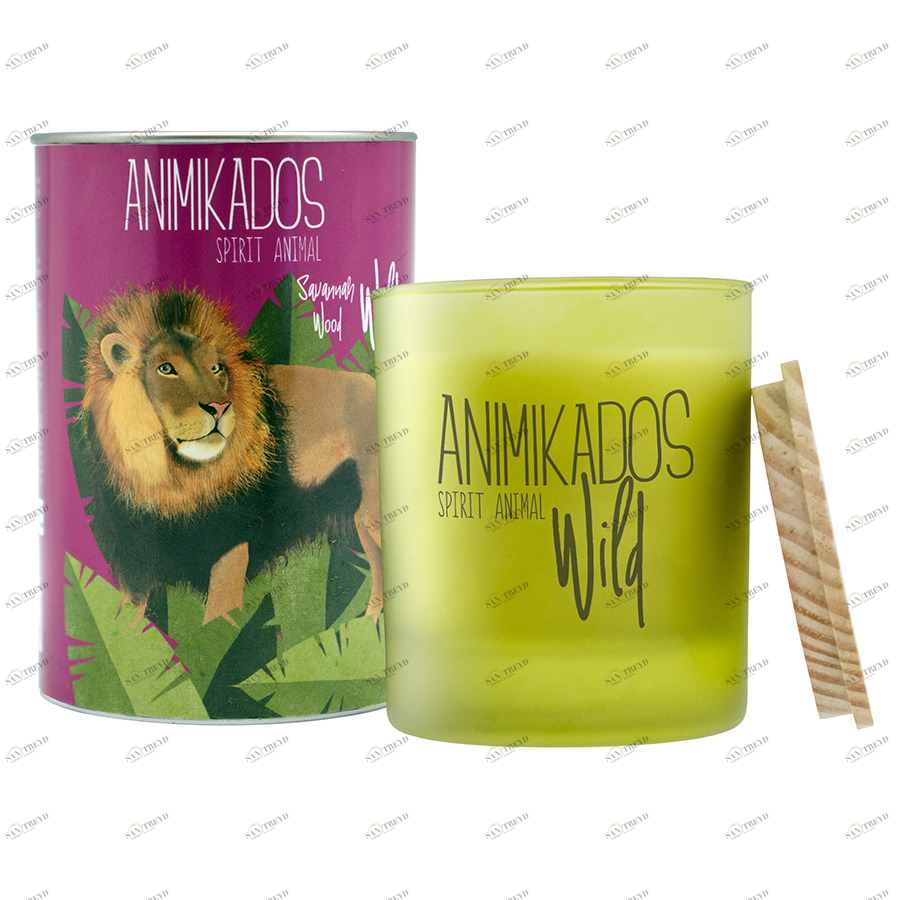 Свеча ароматическая древесная Wild Lion AMBIENTAIR  00-3881020 Розовый 