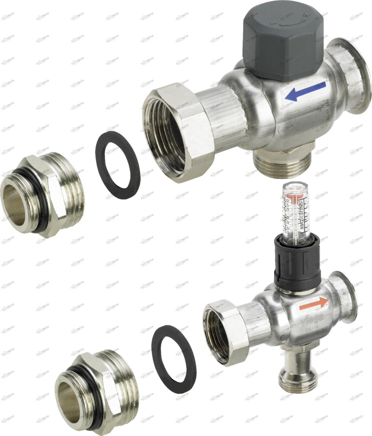 696 092 *) Модель 1005.2 Трубопроводные системы  Fonterra панельное отопление  Коллекторы  Нержавеющая сталь Santreyd 