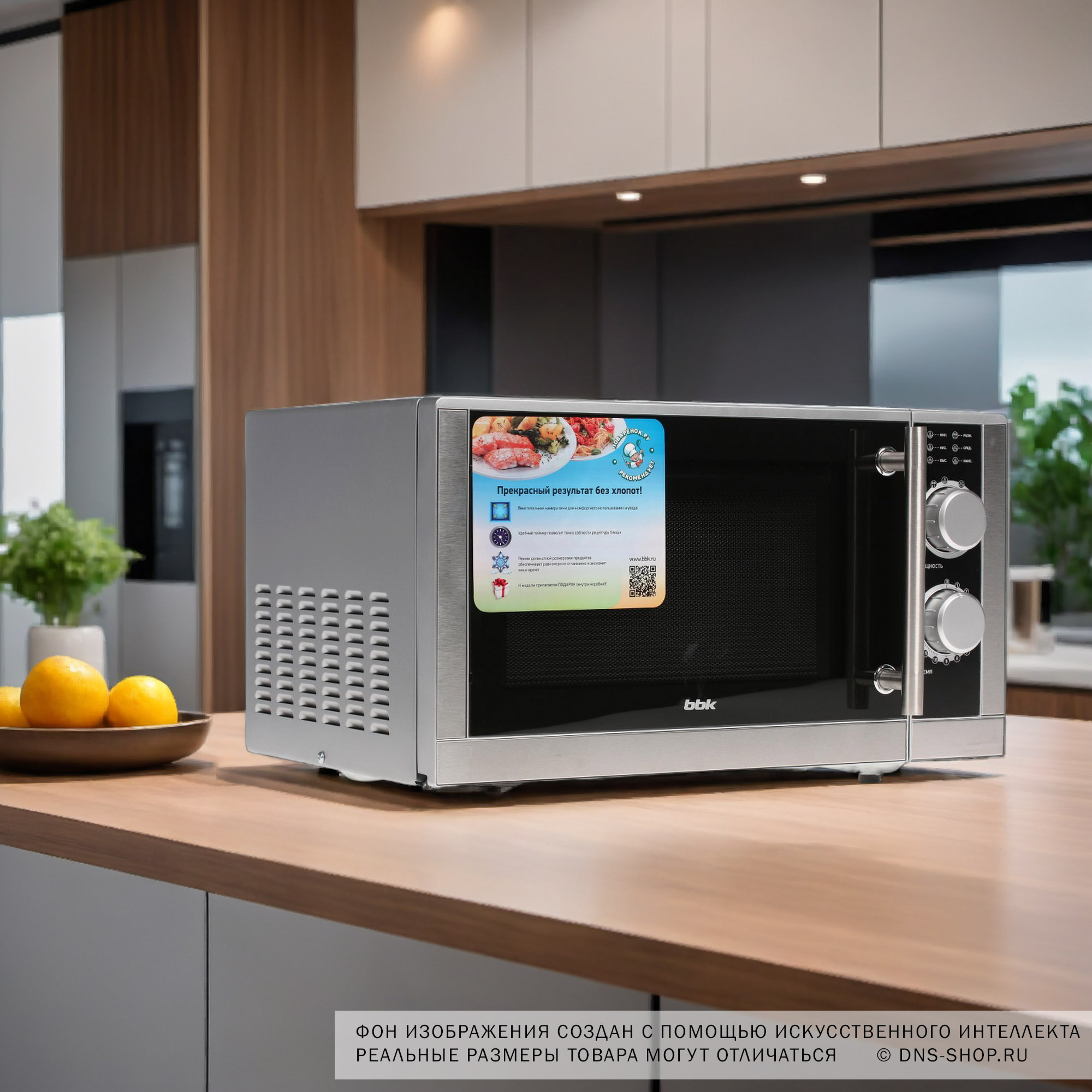 1018914 Микроволновая печь BBK 23MWS-929M/BX серебристый STDN-0076206 - Вид №9