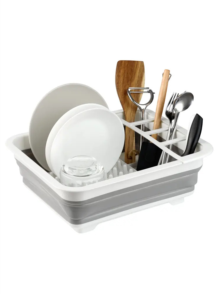 91377598 Сушилка для посуды Shiny kitchen 32 см 1 ярус цвет серый STLM-0874227
